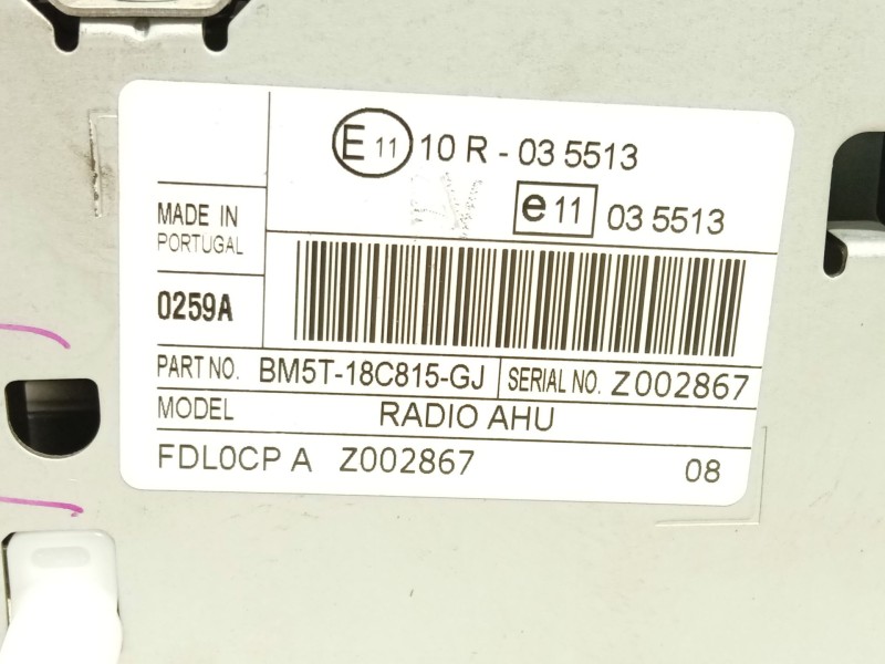 Recambio de sistema audio / radio cd para ford focus iii 1.6 tdci referencia OEM IAM BM5T18C815GJ 2277319 