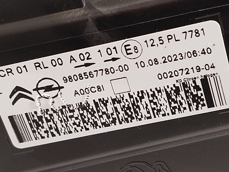 Recambio de faro izquierdo para citroën jumpy fugón confort xl referencia OEM IAM 9808567780  