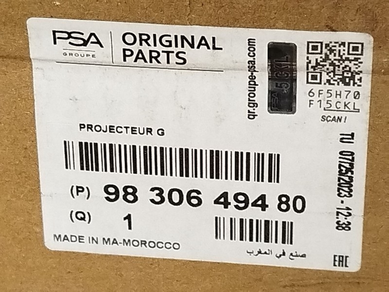 Recambio de faro izquierdo para citroën c4 iii 1.2 referencia OEM IAM 9830649480  73374697