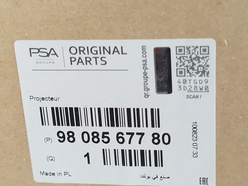Recambio de faro izquierdo para citroën jumpy fugón confort xl referencia OEM IAM 9808567780  