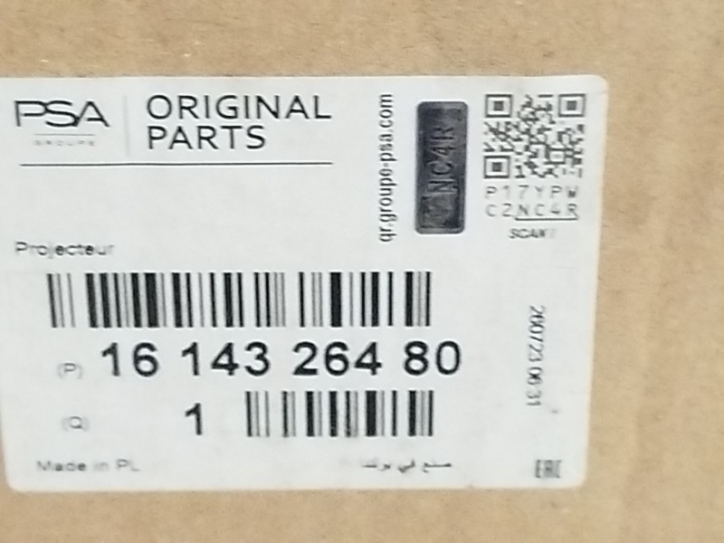 Recambio de faro derecho para citroën spacetourer autobús (v_) 1.6 bluehdi 95 referencia OEM IAM 1614326480  