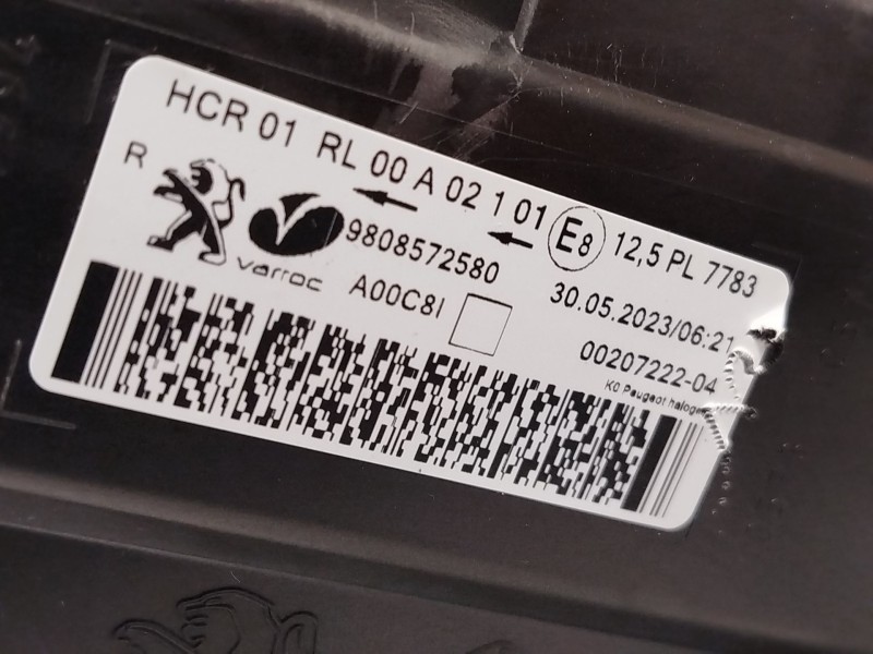 Recambio de faro derecho para peugeot expert combi standard referencia OEM IAM 9808572580  