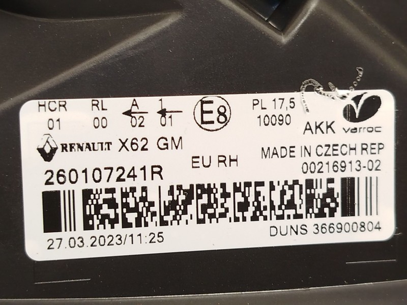 Recambio de faro derecho para opel movano b kasten/combi 2.3 cdti referencia OEM IAM 95529360 260107241R 