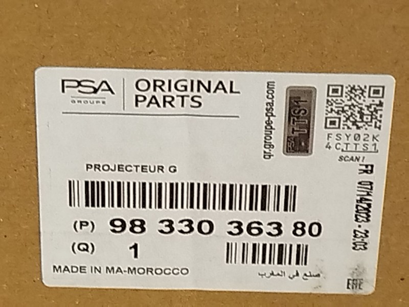 Recambio de faro izquierdo para peugeot 208 (p2) allure referencia OEM IAM 9833036380  90200113