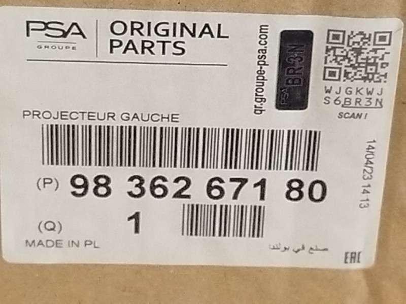 Recambio de faro izquierdo para citroën c3 1.6 blue-hdi fap referencia OEM IAM 9836267180  90203172