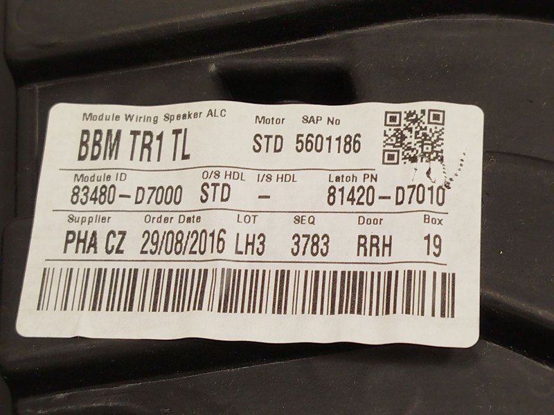 Recambio de elevalunas trasero derecho para hyundai tucson (tl, tle) 1.6 gdi referencia OEM IAM 83480D7000 83460D7000 