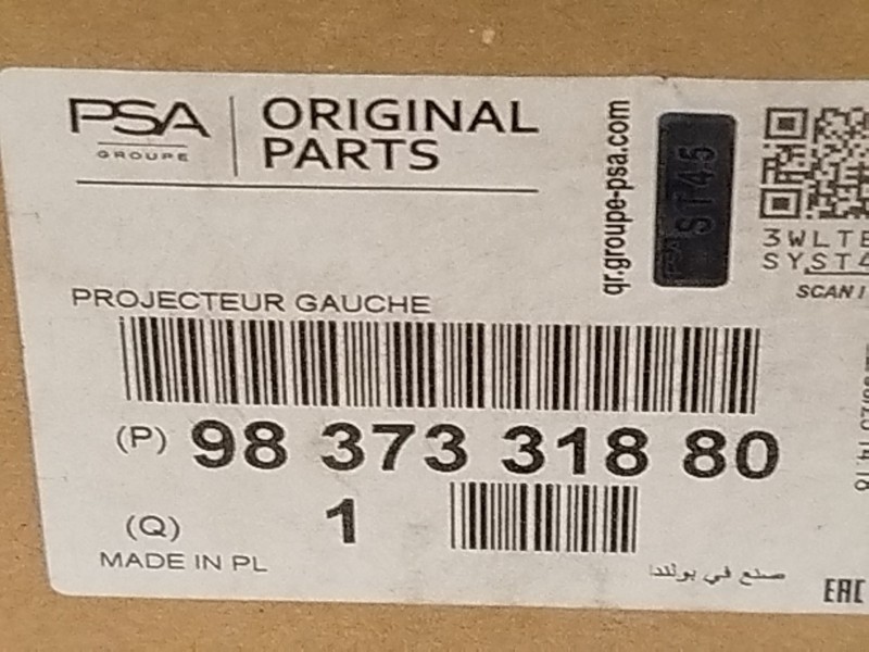 Recambio de faro izquierdo para opel mokka 1.2 (76) referencia OEM IAM 9837331880  368158932