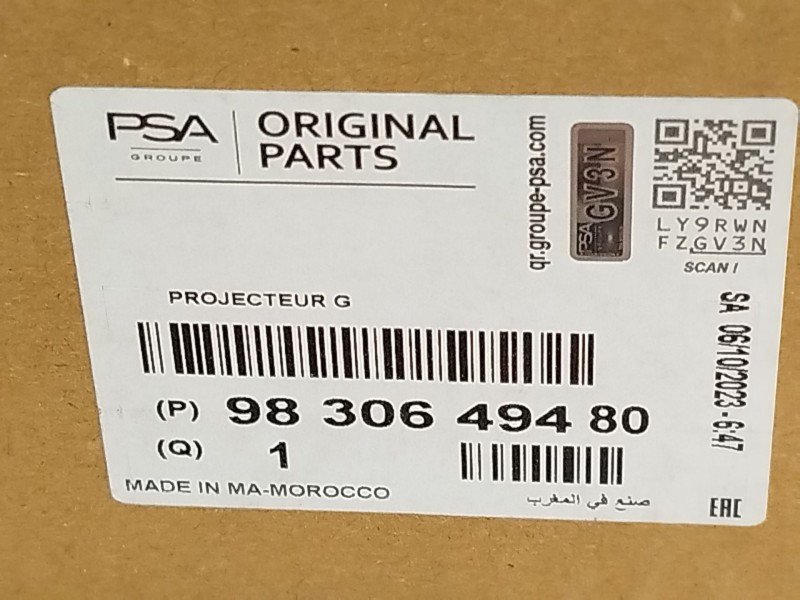 Recambio de faro izquierdo para citroën c4 iii 1.2 referencia OEM IAM 9830649480  73374697