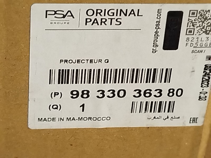 Recambio de faro izquierdo para peugeot 208 (p2) allure referencia OEM IAM 9833036380  90200113