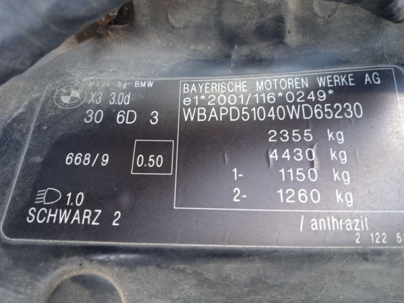 bmw x3 (e83) del año 2006