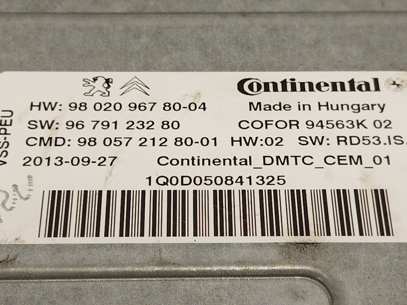 Recambio de modulo electronico para citroën ds3 (sa_) 1.6 hdi 90 referencia OEM IAM 9802096780  