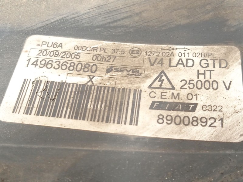 Recambio de faro izquierdo para fiat ulysse (179_) 2.2 jtd referencia OEM IAM 1496368080  89008921