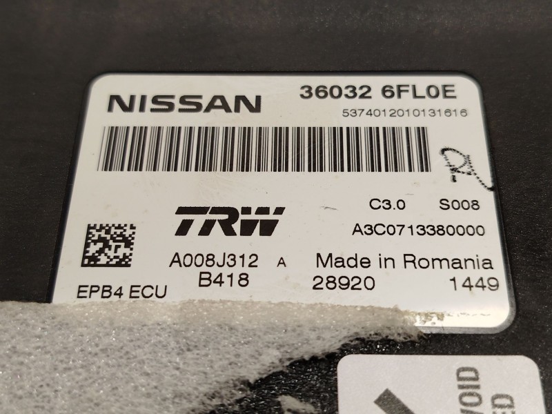 Recambio de modulo electronico para nissan qashqai ii (j11, j11_) 1.5 dci referencia OEM IAM 360326FL0E  A3C0713380000