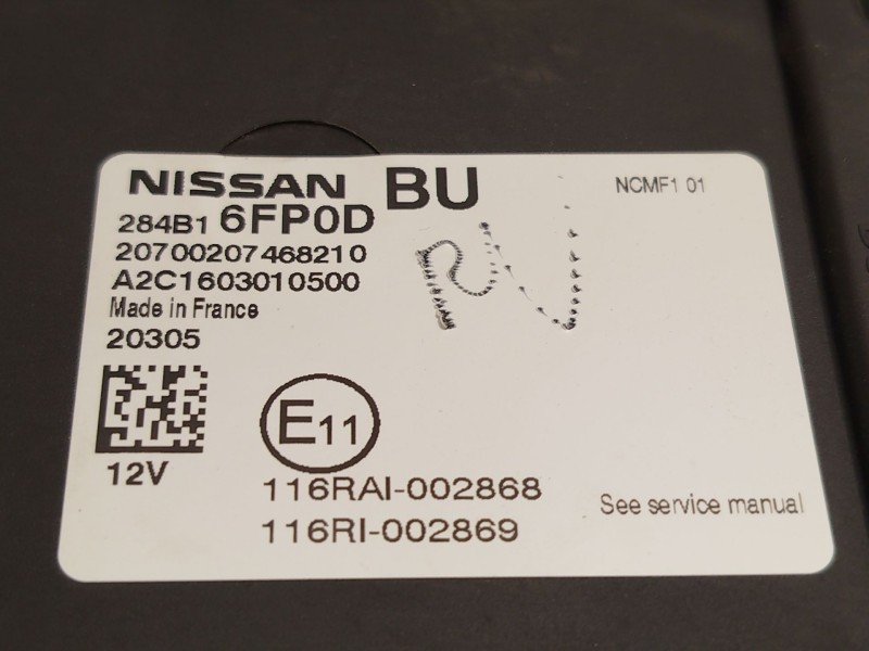 Recambio de modulo electronico para nissan qashqai ii (j11, j11_) 1.5 dci referencia OEM IAM 284B16FP0D  A2C1603010500