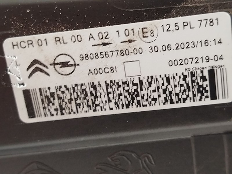 Recambio de faro izquierdo para citroën jumpy fugón confort xl referencia OEM IAM 9808567780  
