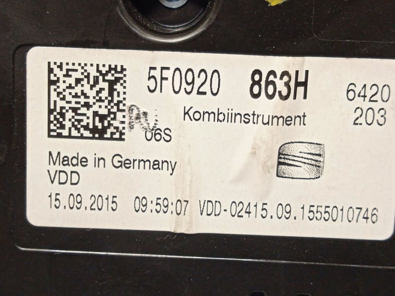 Recambio de cuadro instrumentos para seat leon st (5f8) 2.0 tdi referencia OEM IAM 5F0920863H  A2C96158200