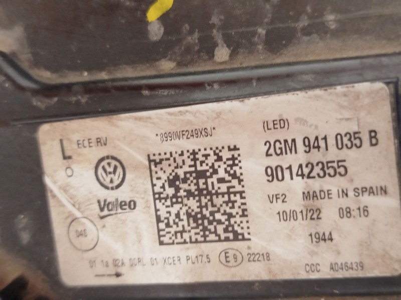 Recambio de faro izquierdo para volkswagen t-cross (c11, d31) 1.0 tsi referencia OEM IAM 2GM941035B  90142355