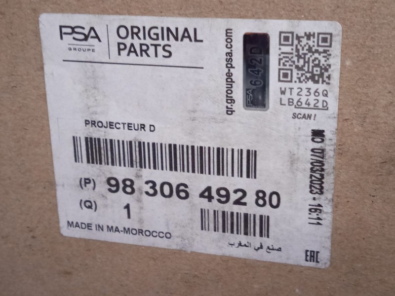 Recambio de faro derecho para citroën c4 iii 1.2 referencia OEM IAM 9830649280  73374698