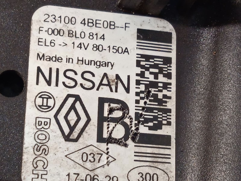 Recambio de alternador para nissan qashqai ii (j11, j11_) 1.6 dci all mode 4x4-i referencia OEM IAM 231004BE0B  F000BL0814