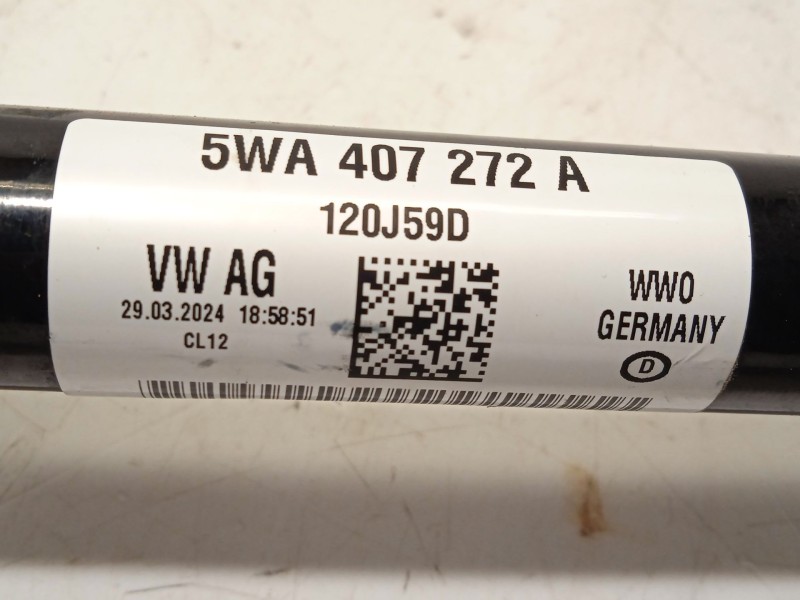 Recambio de transmision delantera derecha para seat leon (kl1, klg) 1.0 tsi referencia OEM IAM 5WA407272A  