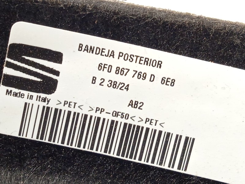 Recambio de bandeja trasera para seat ibiza v (kj1, kjg) 1.0 tsi referencia OEM IAM 6F0867769D 6F0867769D6E8 