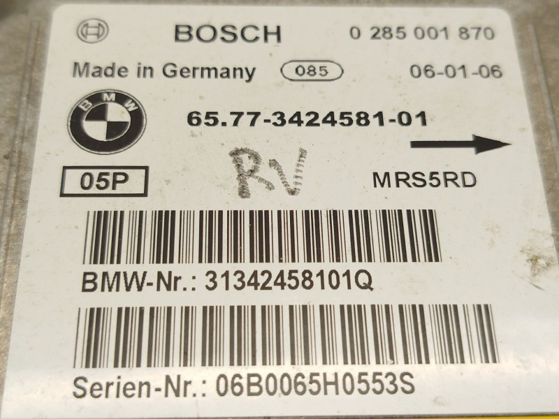 Recambio de centralita airbag para bmw x3 (e83) 3.0 d referencia OEM IAM 65773424581  0285001870
