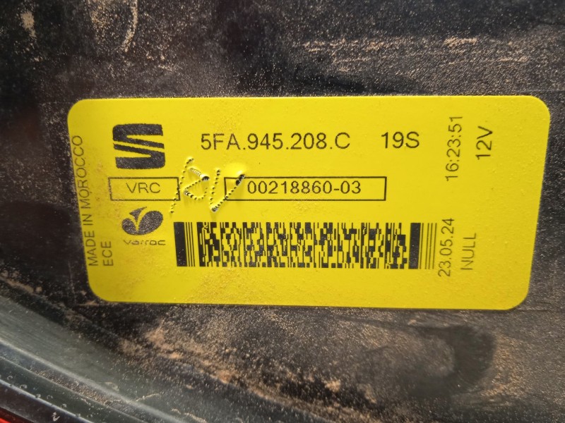 Recambio de piloto trasero derecho para seat leon (kl1, klg) 1.0 tsi referencia OEM IAM 5FA945208C  