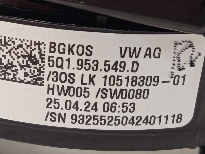 Recambio de anillo airbag para seat leon (kl1, klg) 1.0 tsi referencia OEM IAM 5Q1953549D  