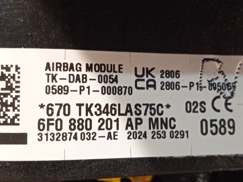 Recambio de kit airbag para seat ibiza v (kj1, kjg) 1.0 tsi referencia OEM IAM 6F1857005HAIZ 6F0880204F 6F0880201APMNC