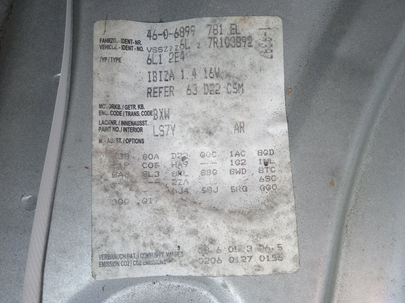 seat ibiza iii (6l1) del año 2006