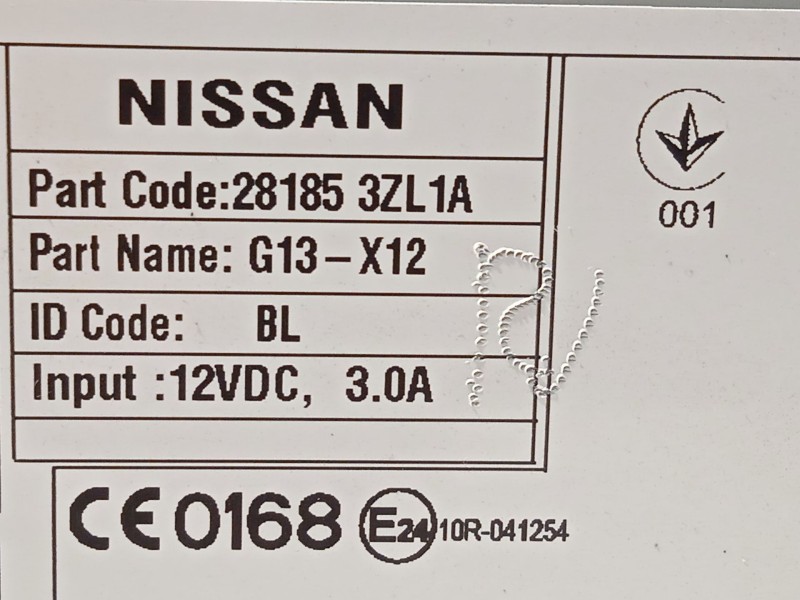 Recambio de sistema audio / radio cd para nissan pulsar hatchback (c13) 1.5 dci referencia OEM IAM 281853ZL1A  