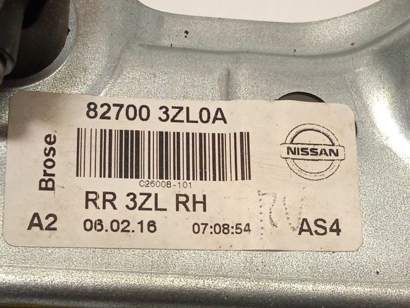 Recambio de elevalunas trasero derecho para nissan pulsar hatchback (c13) 1.5 dci referencia OEM IAM 827003ZL0A  