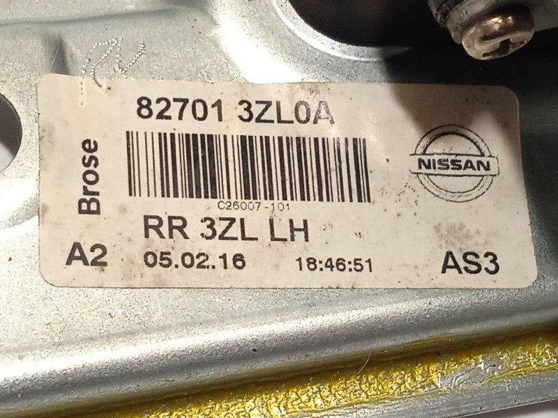 Recambio de elevalunas trasero izquierdo para nissan pulsar hatchback (c13) 1.5 dci referencia OEM IAM 827013ZL0A  