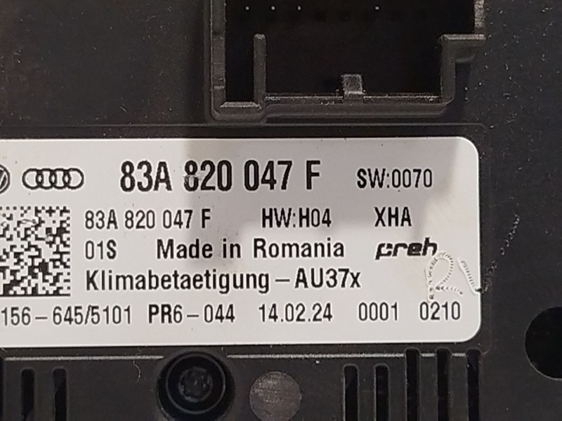 Recambio de mando climatizador para audi a1 sportback (gba) 30 tfsi referencia OEM IAM 83A820047F 83A820047FXHA 