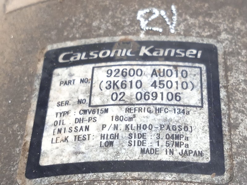 Recambio de compresor aire acondicionado para nissan x-trail i (t30) 2.5 4x4 referencia OEM IAM 92600AU010  