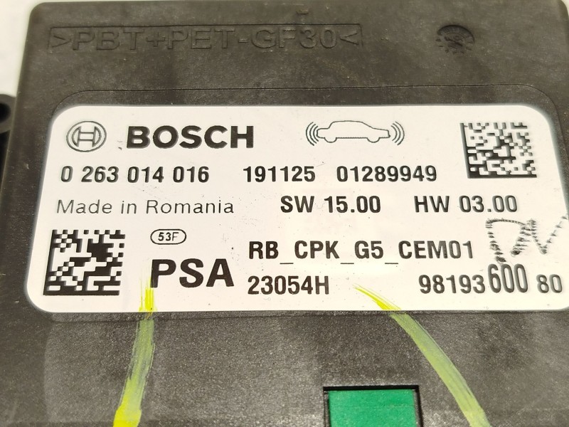 Recambio de modulo electronico para opel grandland / grandland x (a18, p1uo) 1.2 (75) referencia OEM IAM 9819360080  0263014016