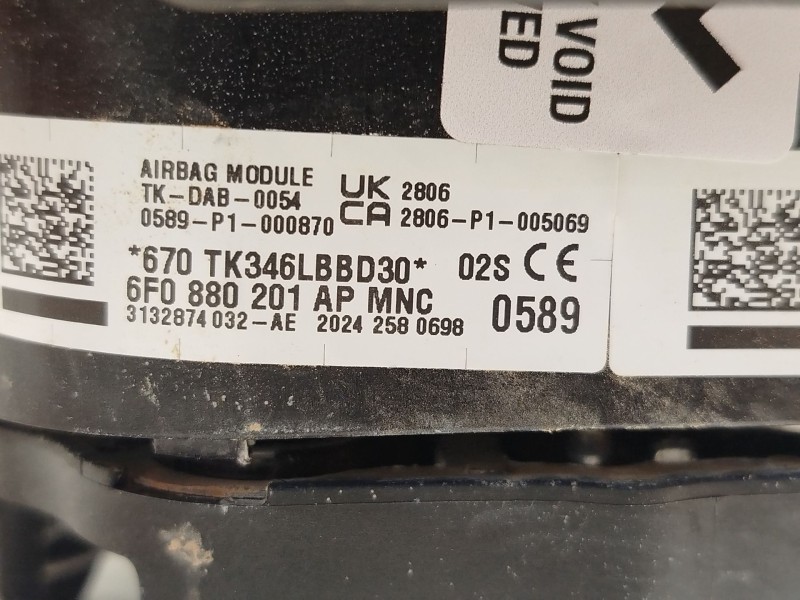 Recambio de kit airbag para seat ibiza v (kj1, kjg) 1.0 tsi referencia OEM IAM 6F1857005HAIZ 6F0880204F 6F0880201AP