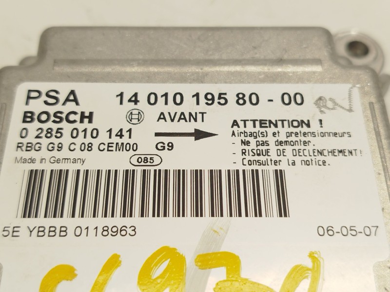 Recambio de centralita airbag para peugeot expert tepee (vf3x_) 2.0 hdi 120 referencia OEM IAM 1401019580 6546J1 0285010141