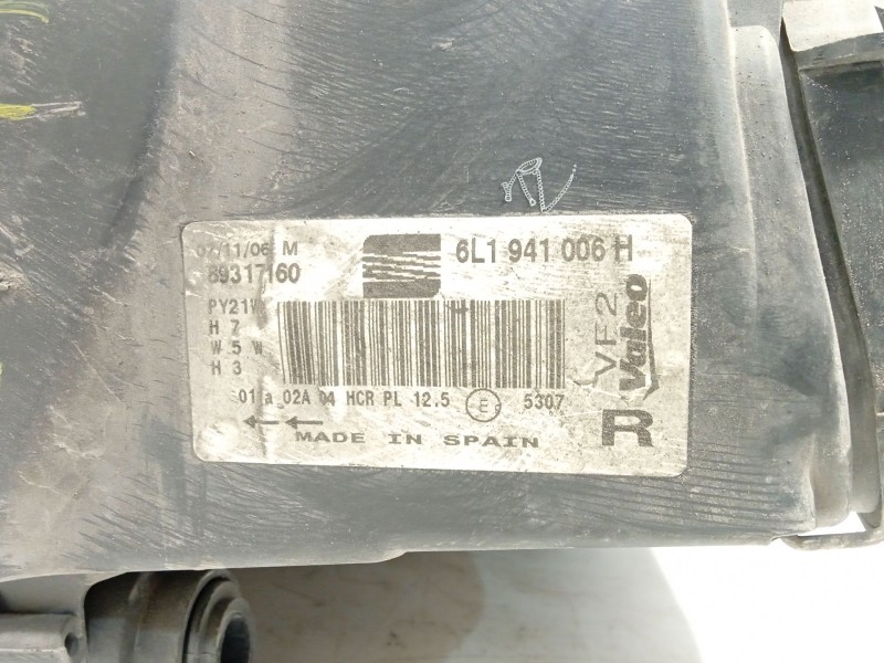 Recambio de faro derecho para seat ibiza iii (6l1) 1.4 16v referencia OEM IAM 6L1941006H  89317160