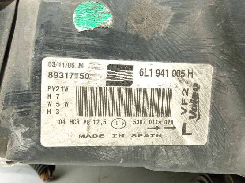Recambio de faro izquierdo para seat ibiza iii (6l1) 1.4 16v referencia OEM IAM 6L1941005H  89317150