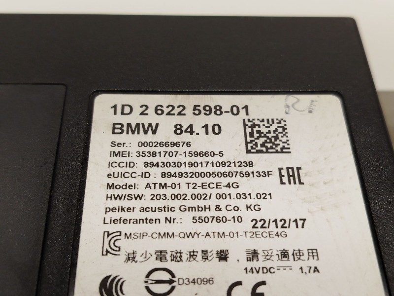 Recambio de modulo electronico para bmw 1 (f20) 116 d referencia OEM IAM 84102622598 2622598 