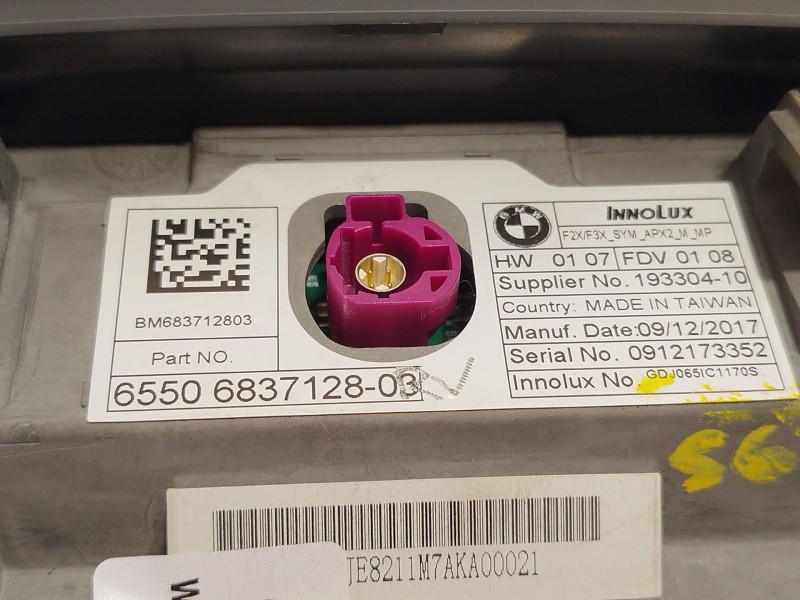 Recambio de pantalla multifuncion para bmw 1 (f20) 116 d referencia OEM IAM 65506837128 6837128 