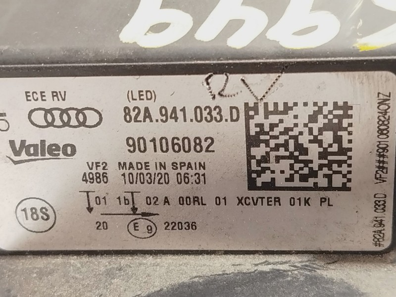 Recambio de faro izquierdo para audi a1 sportback (gba) 25 tfsi referencia OEM IAM 82A941033D 82A941773 90106082