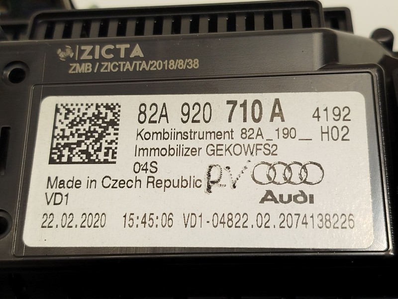 Recambio de cuadro instrumentos para audi a1 sportback (gba) 25 tfsi referencia OEM IAM 82A920710A  