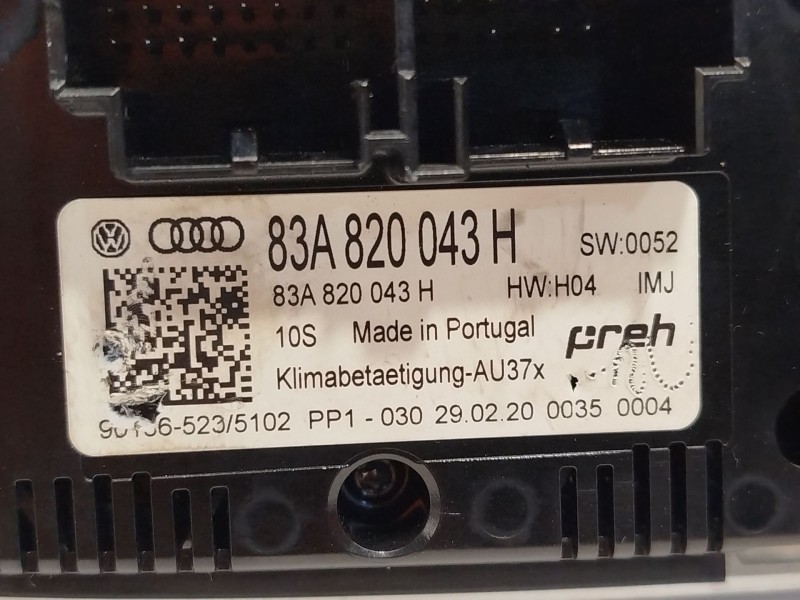 Recambio de mando climatizador para audi a1 sportback (gba) 25 tfsi referencia OEM IAM 83A820043H 83A820043HIMJ 
