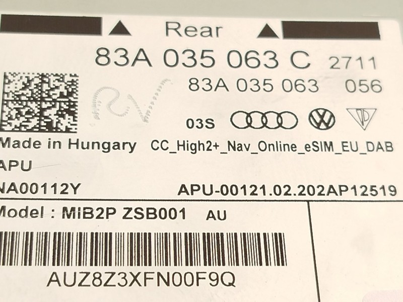 Recambio de sistema navegacion gps para audi a1 sportback (gba) 25 tfsi referencia OEM IAM 83A035063C  