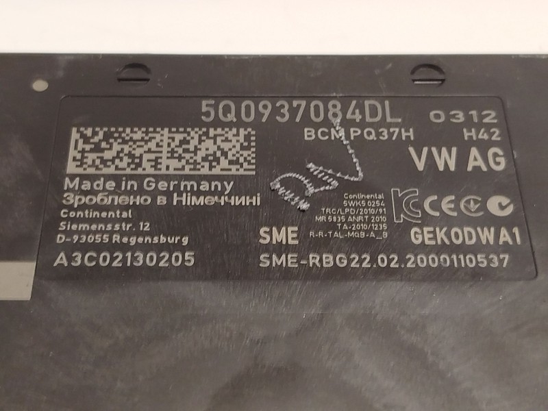 Recambio de modulo electronico para audi a1 sportback (gba) 25 tfsi referencia OEM IAM 5Q0937084DL A3C02130205 