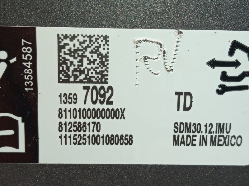 Recambio de centralita airbag para opel insignia a (g09) 2.0 cdti (68) referencia OEM IAM 13597092  812586170