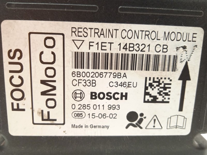 Recambio de centralita airbag para ford focus iii sedán 1.0 ecoboost referencia OEM IAM F1ET14B321CB 2178200 0285011993