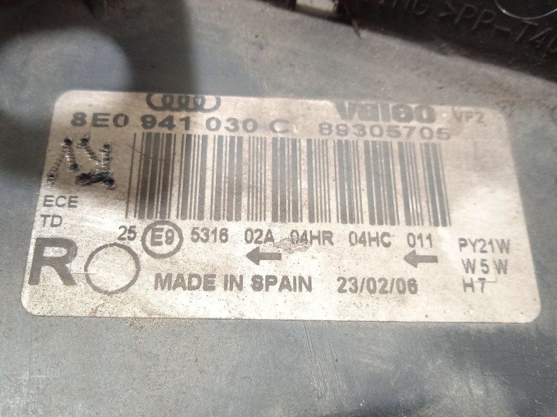 Recambio de faro derecho para audi a4 b6 avant (8e5) 1.9 tdi referencia OEM IAM 8E0941030C  89305705